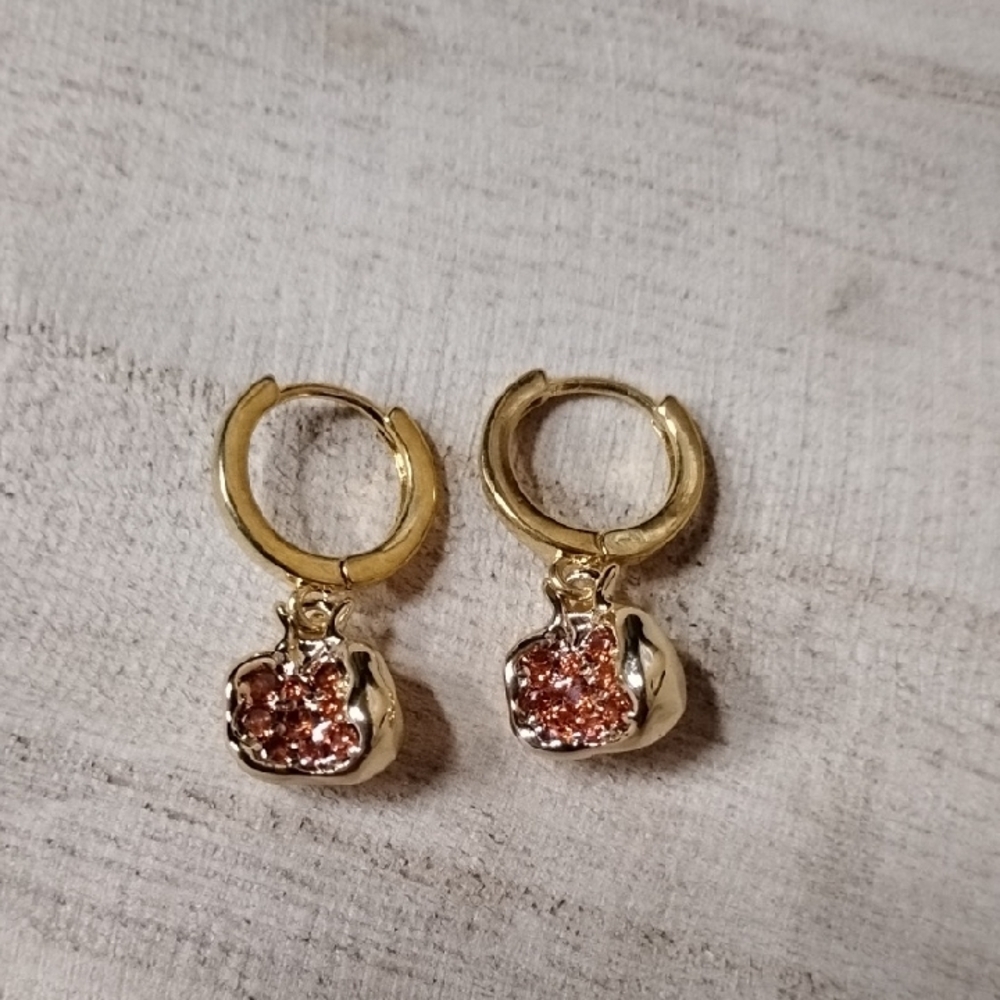 18 K Gold Plated Pomegranate Earrings